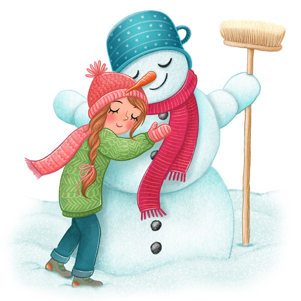 Mädchen mit Schneemann